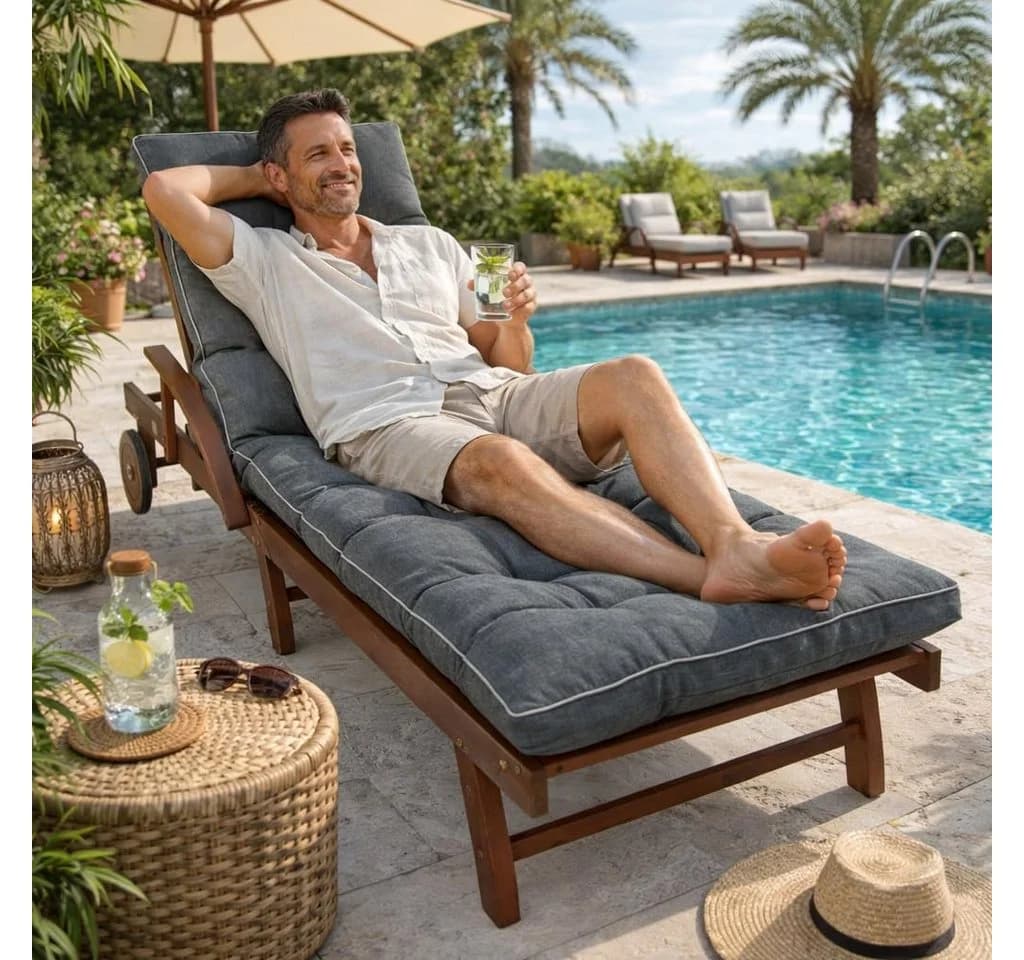 sunnypillow Liegenauflage 200x60cm Anthrazit