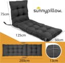 sunnypillow Liegenauflage 200x60cm Anthrazit Bild 3
