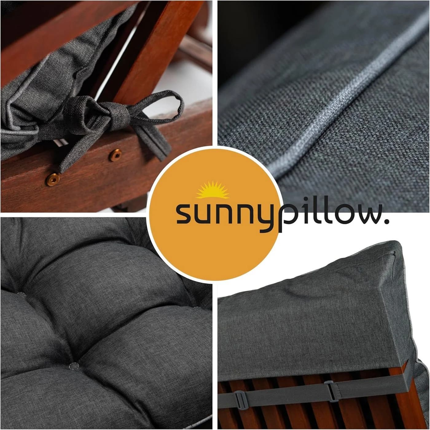 sunnypillow Liegenauflage 200x60cm Anthrazit - Bild 5