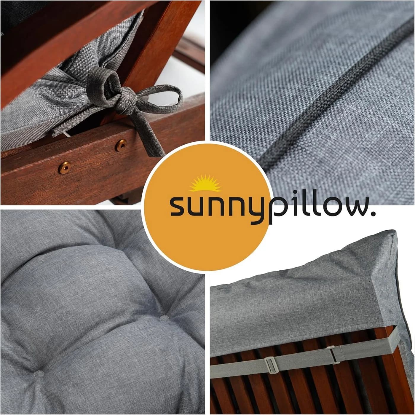 Sunnypillow Liegenauflage Grau 200x60cm Extra Dick - Bild 5