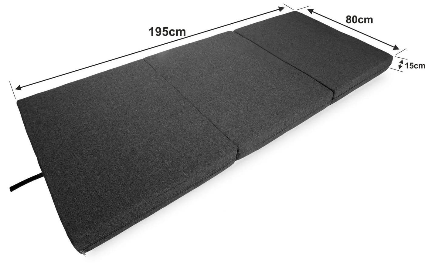 sunnypillow Klappmatratze Premium Anthrazit 15 cm