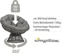 sunnypillow Rattanstuhl Papasansessel Grau mit Kissen Bild 3