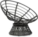 sunnypillow Rattanstuhl Papasansessel Grau mit Kissen Bild 4