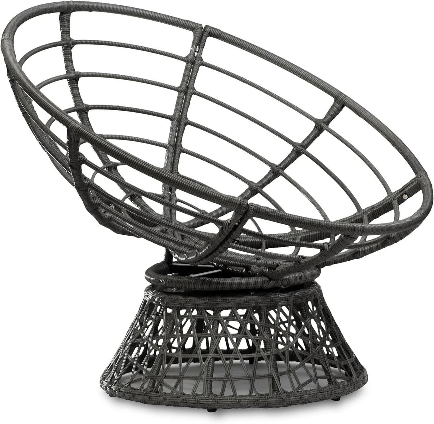 sunnypillow Rattanstuhl Papasansessel Grau mit Kissen - Bild 4