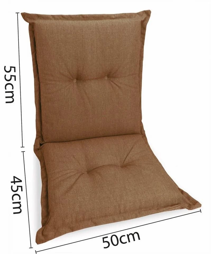 sunnypillow Stuhlkissen 2 Stück Braun Gartenstuhlauflagen Niedriglehner - Bild 3