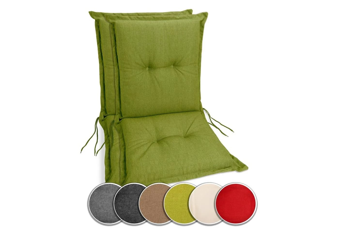 sunnypillow Stuhlkissen 2 Stück Grün Indoor Outdoor Niedriglehner - Bild 2