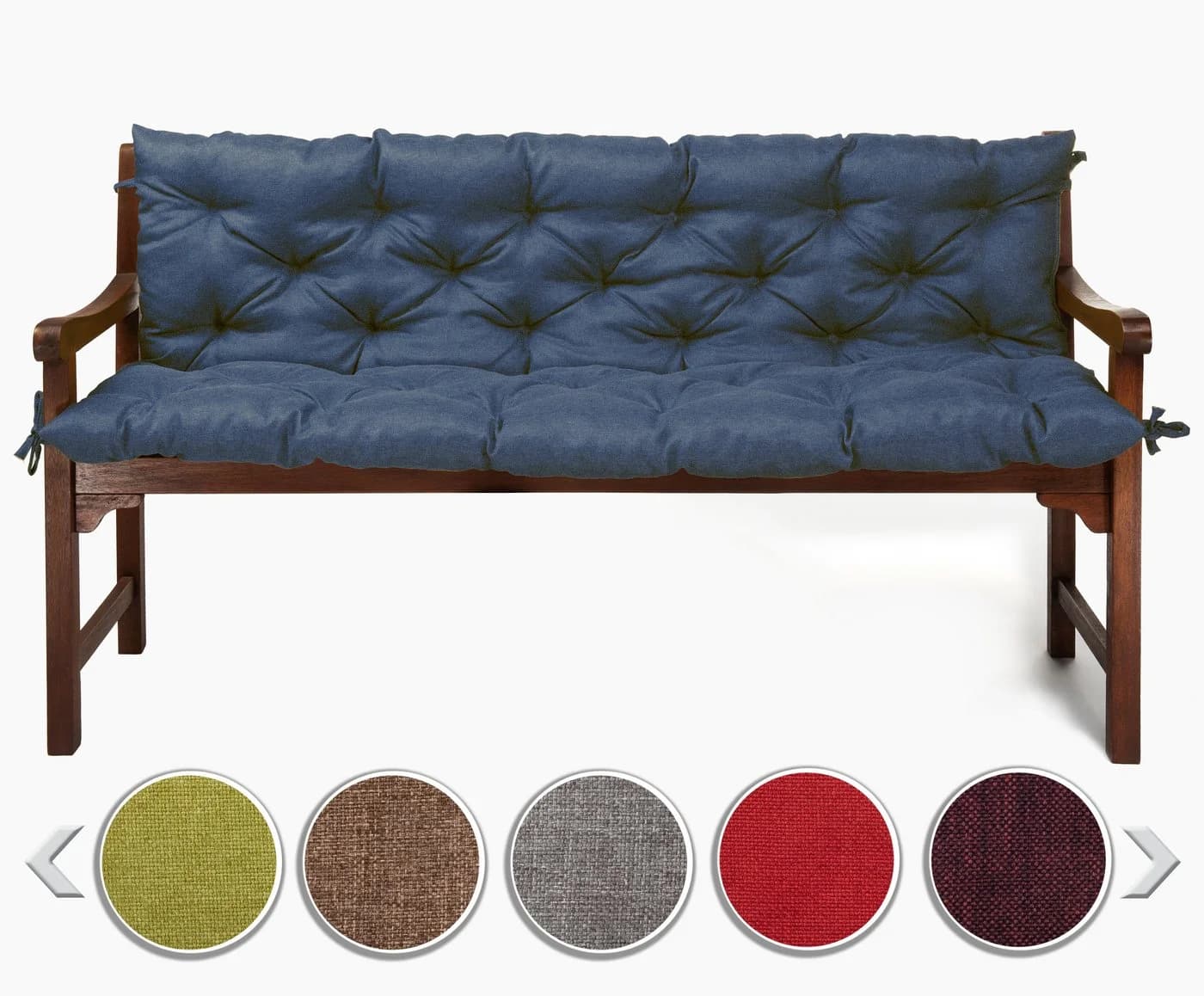 sunnypillow Bankauflage Blau Polyester Kissen mit Befestigungsbändern - Bild 2