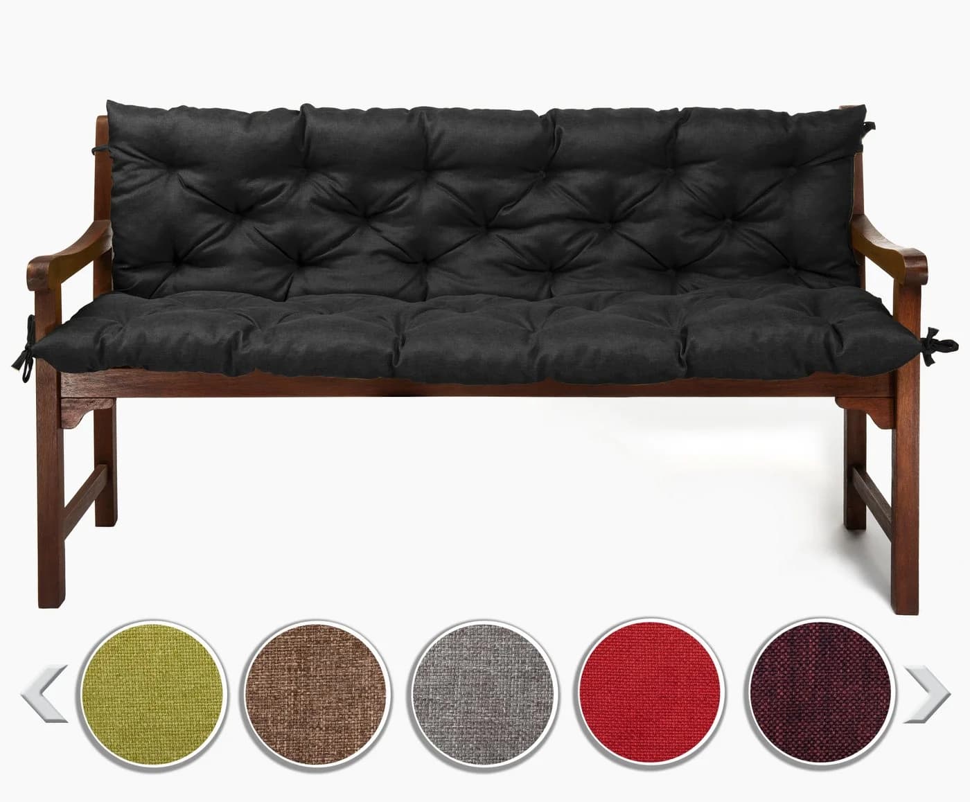 sunnypillow Bankauflage Schwarz Polyester-Bezug - Bild 2