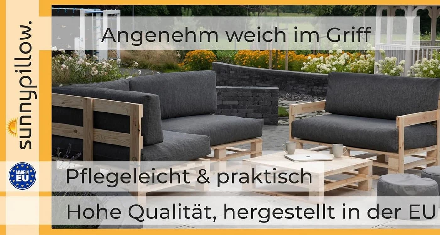 sunnypillow Palettenkissen Boston 2er Set Violett mit abnehmbarem Bezug - Bild 3