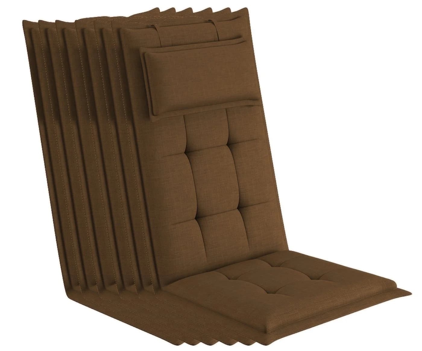 sunnypillow Hochlehnerauflage Braun 6er Set mit Kopfpolster - Bild 2