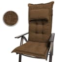 sunnypillow Hochlehnerauflage Braun 6er Set mit Kopfpolster Bild 3