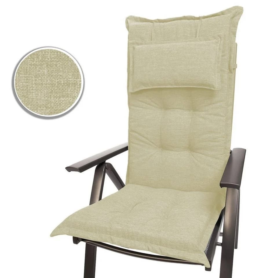 Sunnypillow Hochlehnerauflage Gartenstuhlauflage mit abnehmbarem Kopfpolster - Bild 3