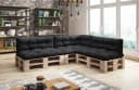 sunnypillow Palettenkissen 7er Set Schwarz Polyester Bild 1