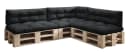 sunnypillow Palettenkissen 7er Set Schwarz Polyester Bild 2