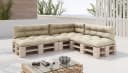 sunnypillow Palettenkissen 7er Set Beige Polyurethan Schaum Bild 3
