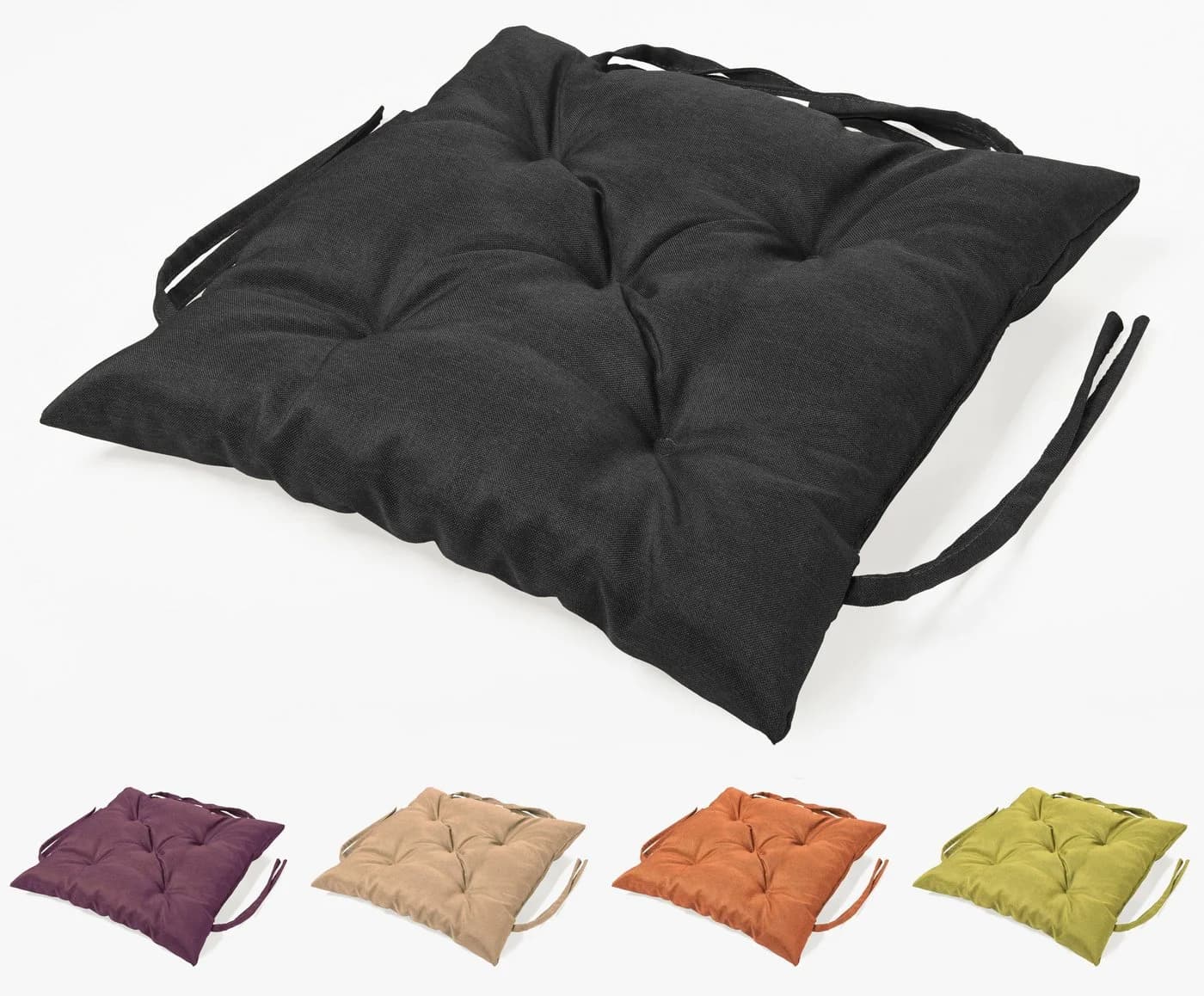sunnypillow Bankauflage Schwarz Polyester 12cm Dicke - Bild 2