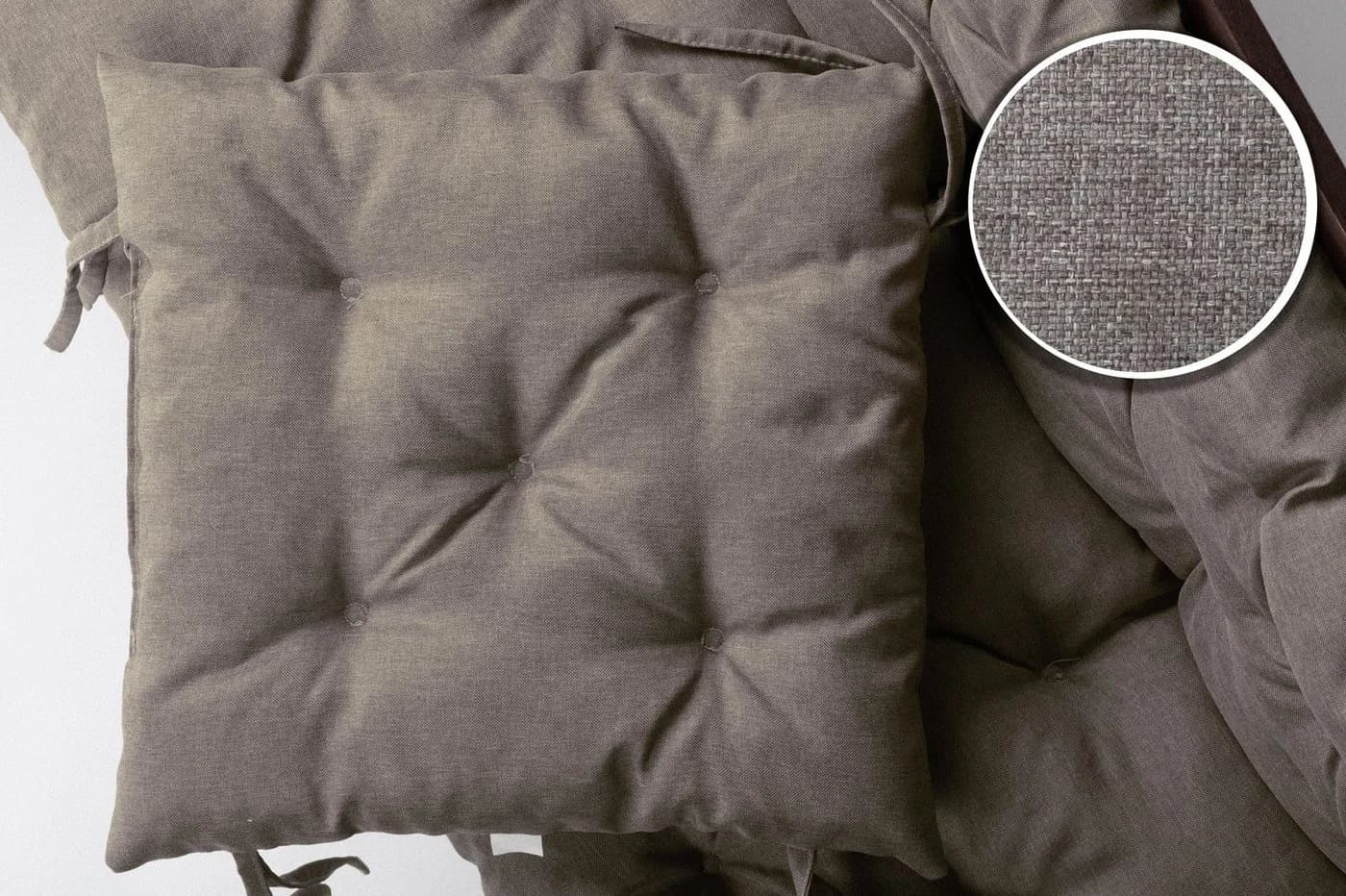 sunnypillow Bankauflage Grau Polyester mit Befestigungsbändern - Bild 1