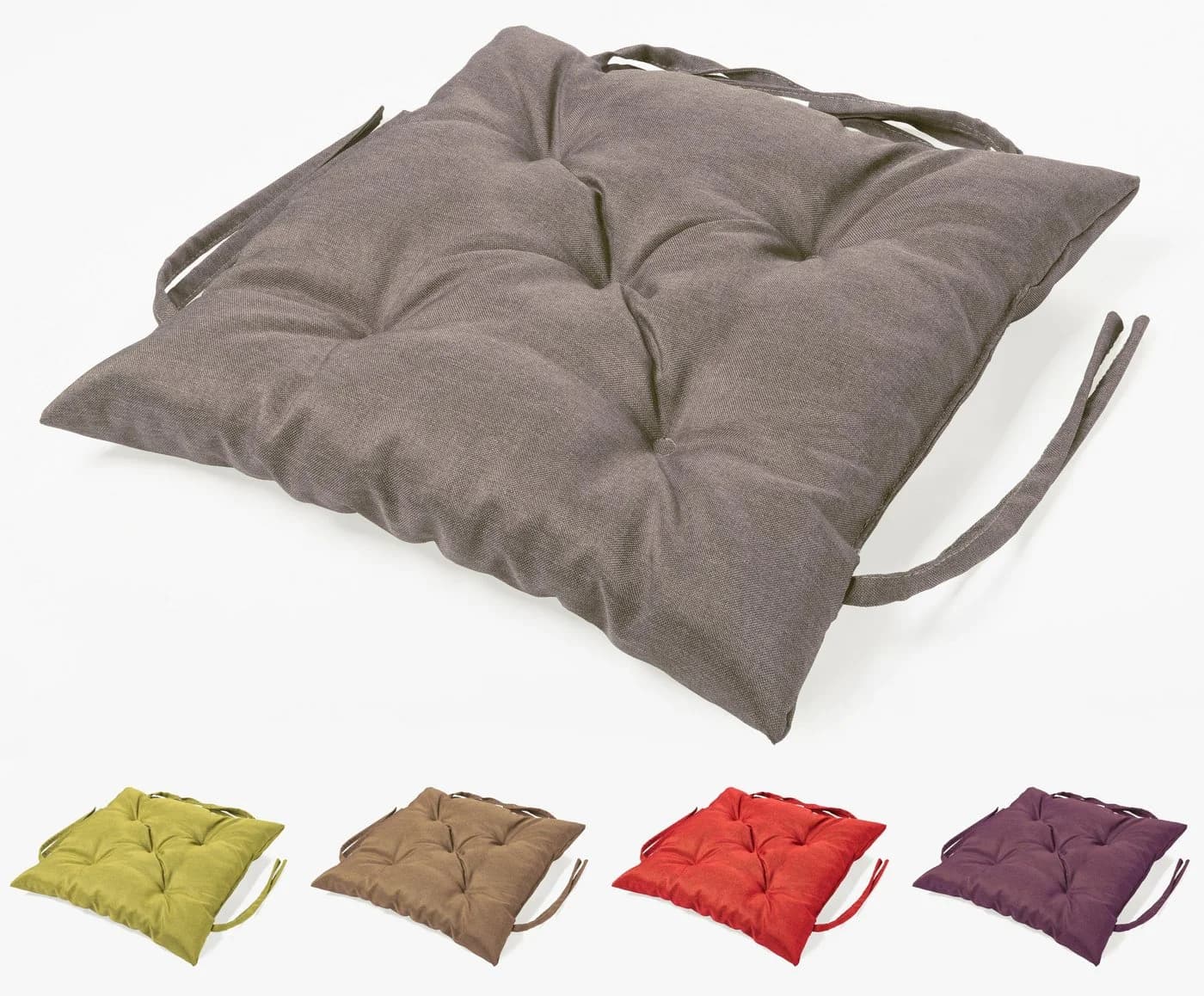 sunnypillow Bankauflage Grau Polyester mit Befestigungsbändern - Bild 2