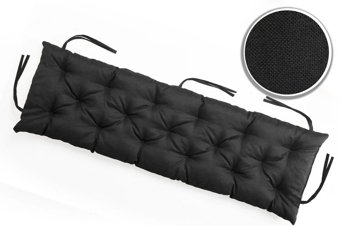 sunnypillow Bankauflage Schwarz Polyester mit Befestigungsbändern - Bild 3