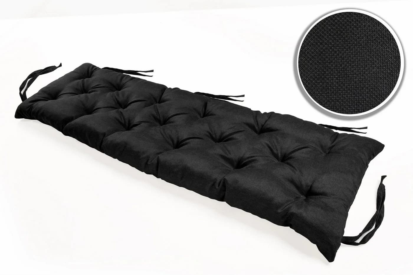 sunnypillow Bankauflage Schwarz Polyester mit Befestigungsbändern - Bild 4