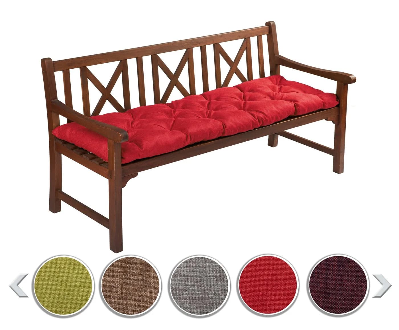 sunnypillow Bankauflage rot Polyester 140x40 cm - Bild 2