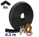 Hoffenbach Kindersicherung Kantenschutz-Set Schwarz Weiß Braun Schaumstoff Bild 2