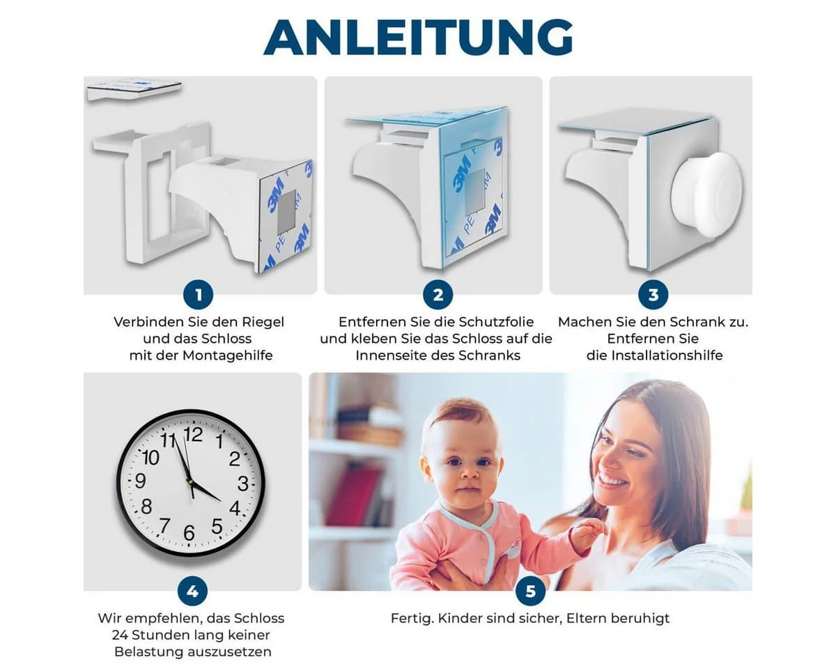 Hoffenbach Magnetische Kindersicherung 20 Schlösser+4 Schlüssel - Bild 4
