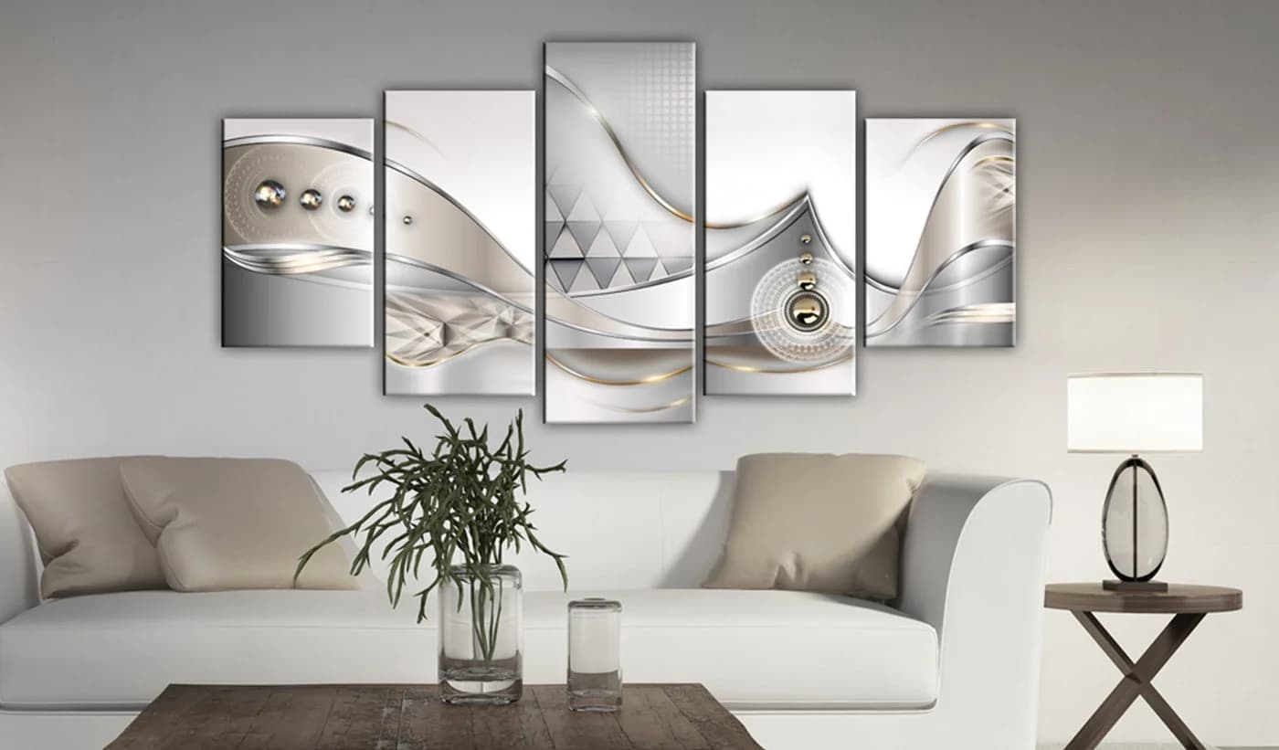 Artgeist Wandbild Crystalline Depth Beige Grau Modern