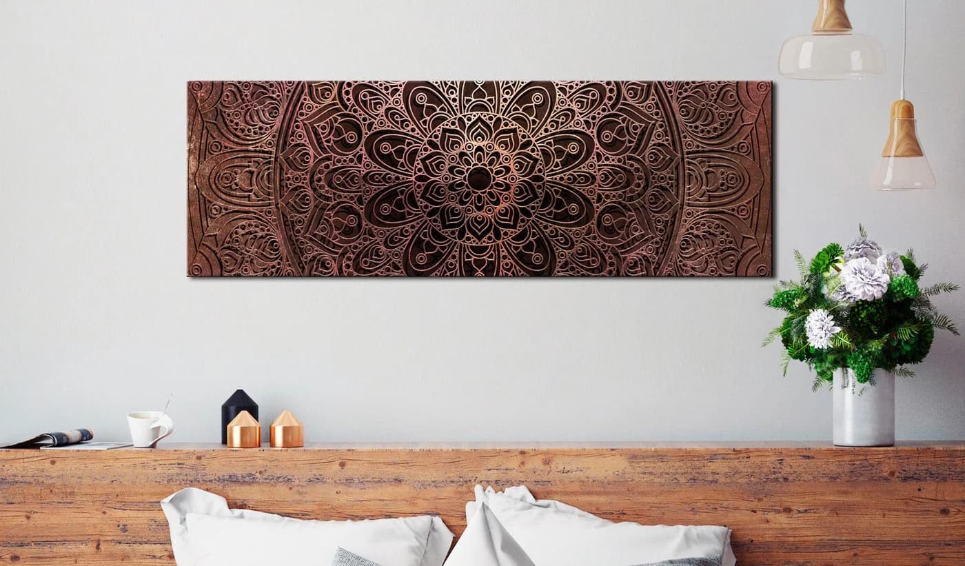 Artgeist Wandbild Mandala: Amber Silence Beige/Braun