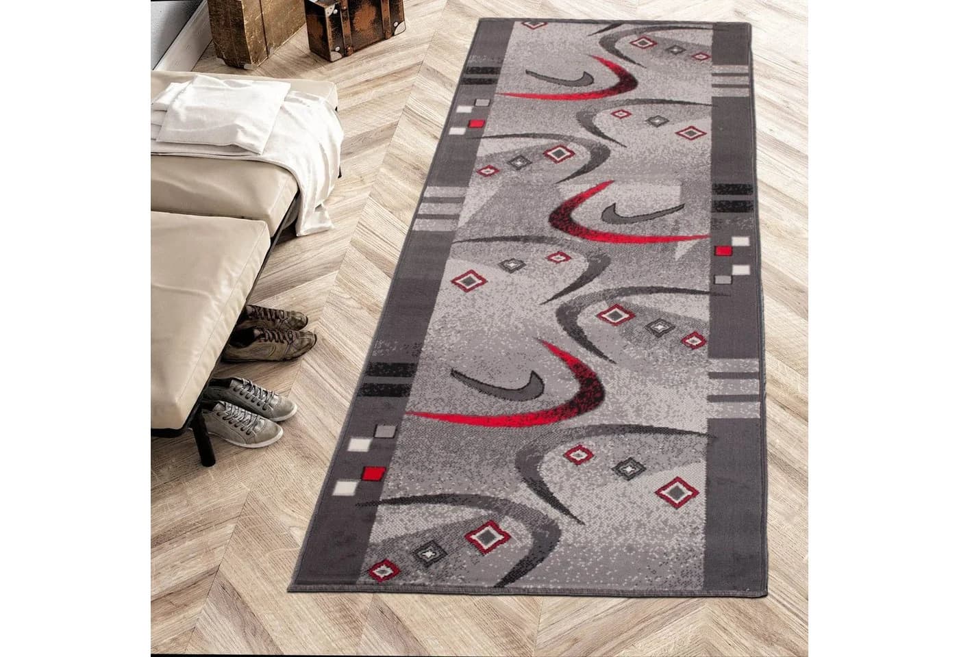 Mazovia Läufer Grau Modern Kurzflor Vorzimmer - Bild 2
