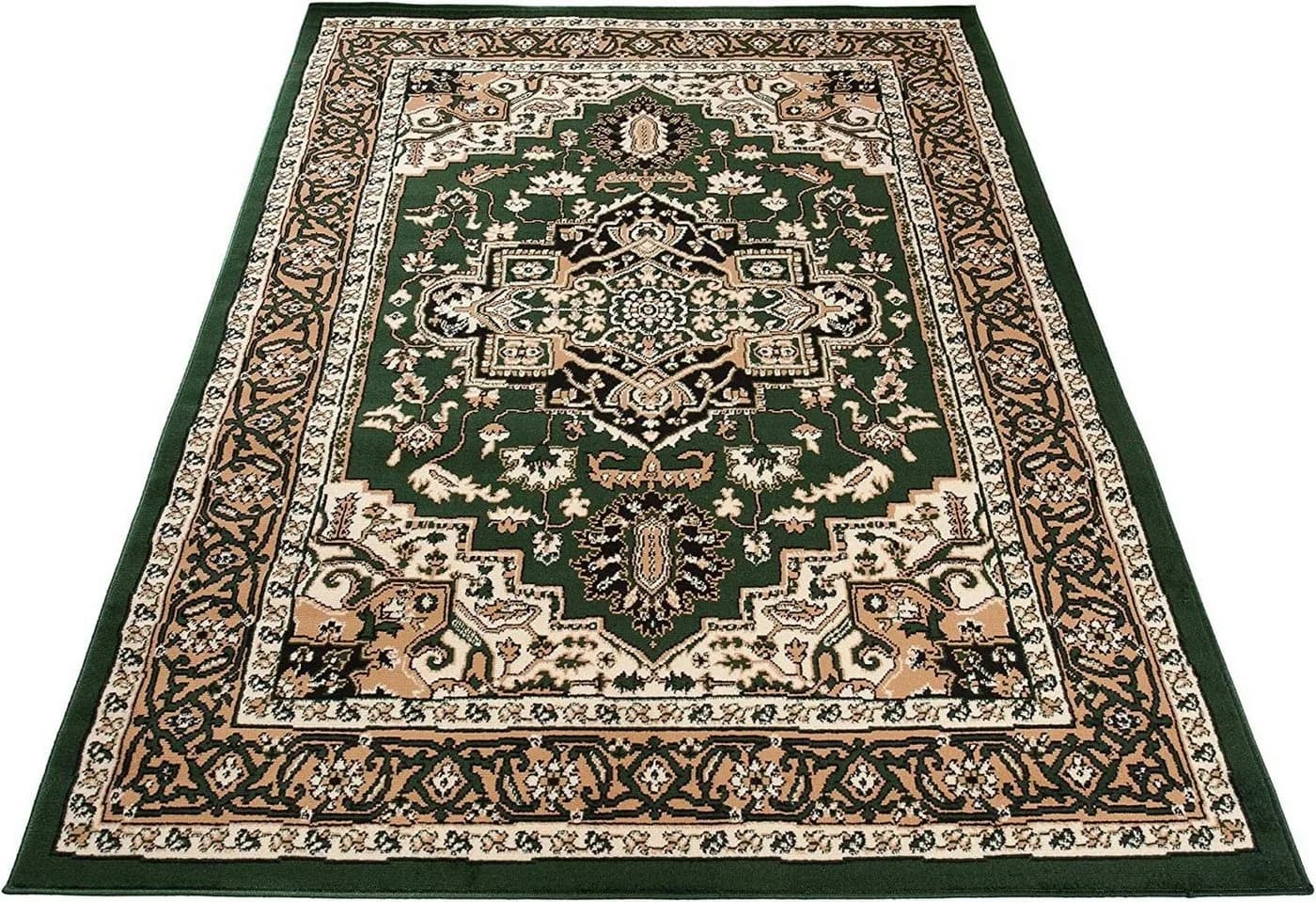 Mazovia Orientteppich EUFRAT Orientalisch Blumenmuster Kurzflor Grün/Schwarz - Bild 3