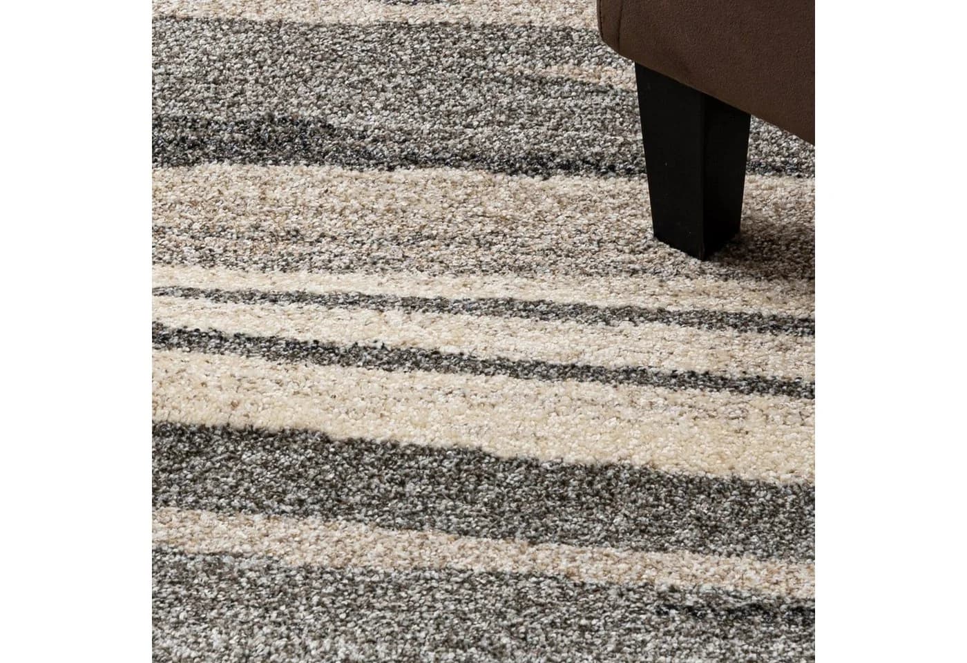 Mazovia Läufer Beige Modern Kurzflor 100x100 cm - Bild 3