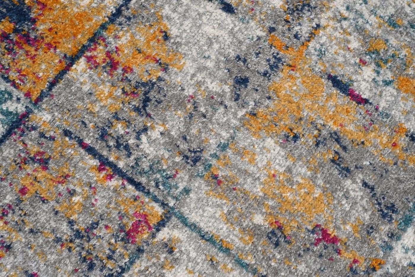 Mazovia Teppichläufer Modern Abstrakt Grau Gelb Kurzflor - Bild 5