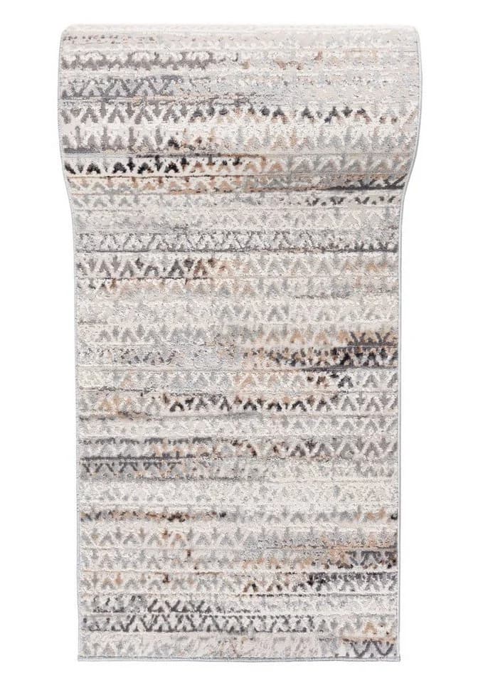 Mazovia Läufer Modern Abstrakt Grau Beige Kurzflor