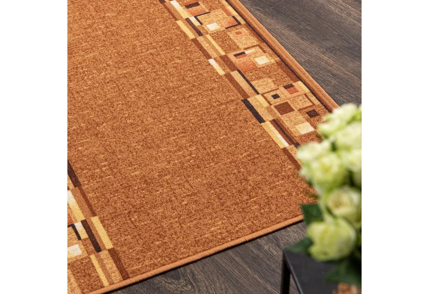 Mazovia Läufer Teppichläufer Brücke Beige 67 x 100 cm Kurzflor Rutschfest Meterware - Bild 3