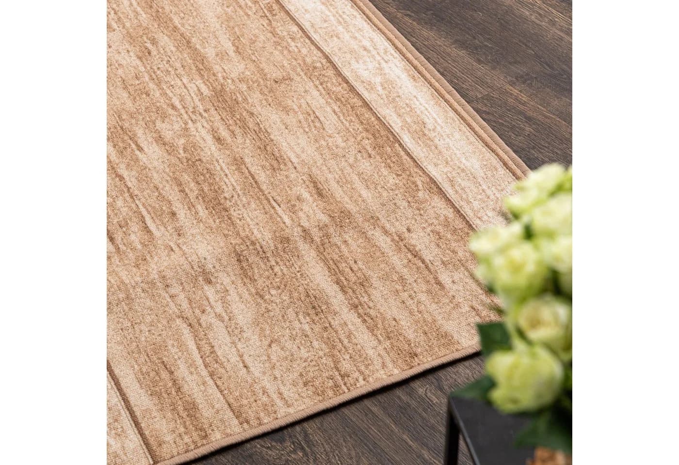 Mazovia Teppichläufer Beige Kurzflor Rutschfest Meterware - Bild 3