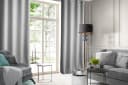 Design91 Samtvorhang Silber 140x250 cm Ösen blickdicht Bild 2