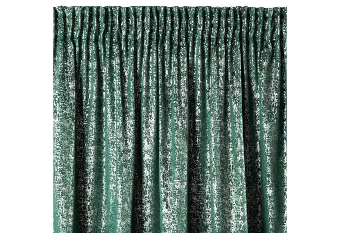 Design91 Vorhang ZYPERN Samt Grün Silberaufdruck Öse - Bild 2