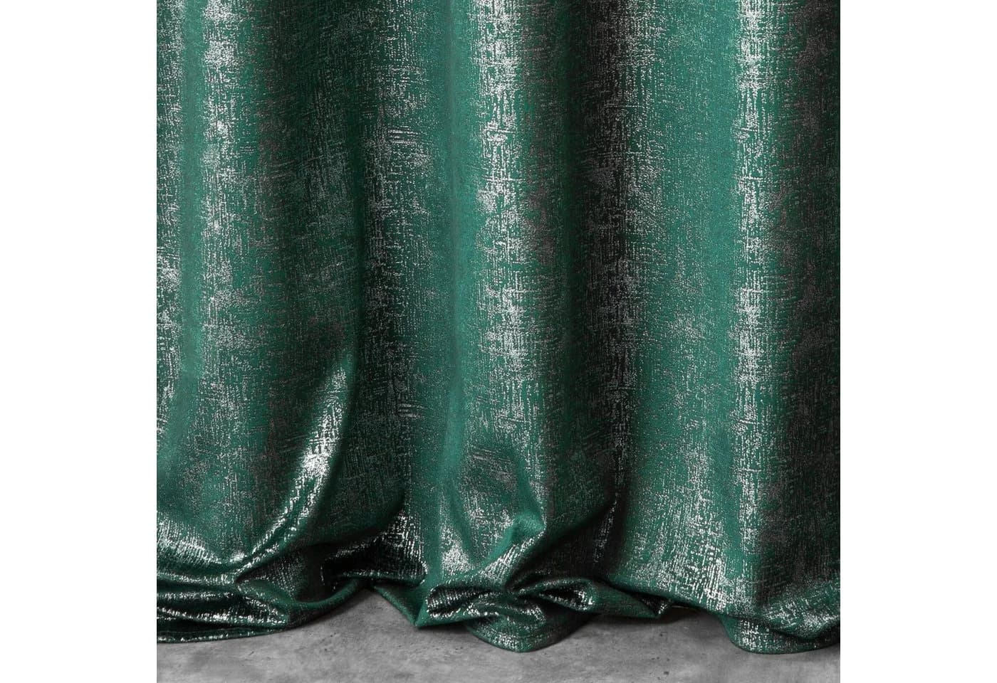 Design91 Vorhang ZYPERN Samt Grün Silberaufdruck Öse - Bild 5