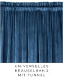 Eurofirany Vorhang VELVET 2er-Set Samt Dunkelblau Kräuselband Bild 4