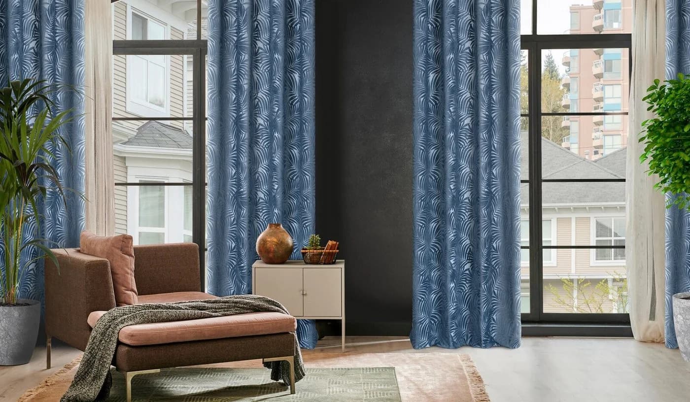 Eurofirany Vorhang LIVIA Blau 3D-Struktur Polyester - Bild 3