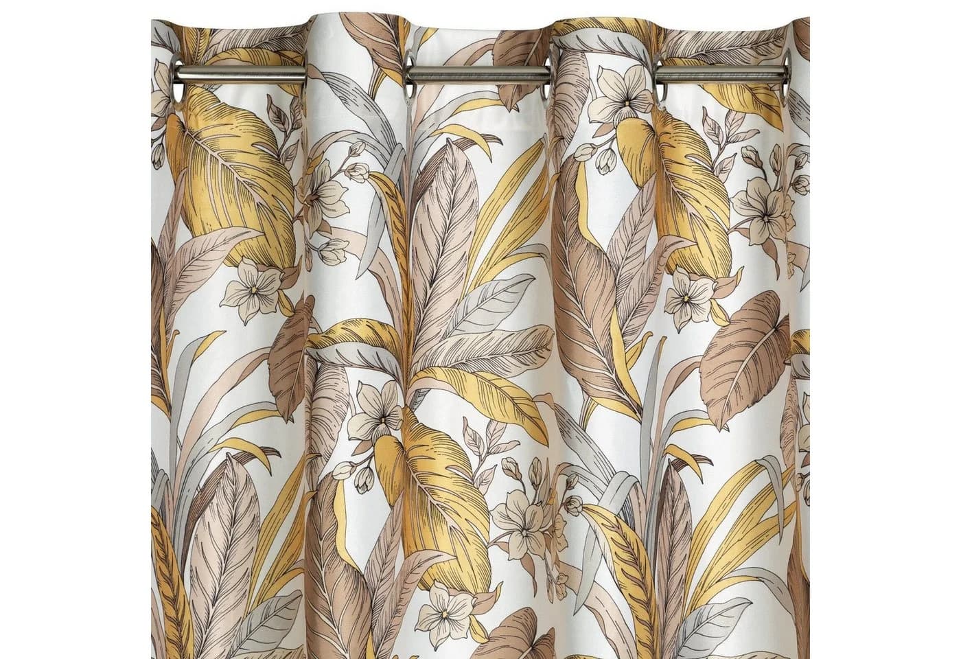 Design91 Vorhang mit Dschungel Muster Palmenblätter Botanische Motive Blickdicht - Bild 2
