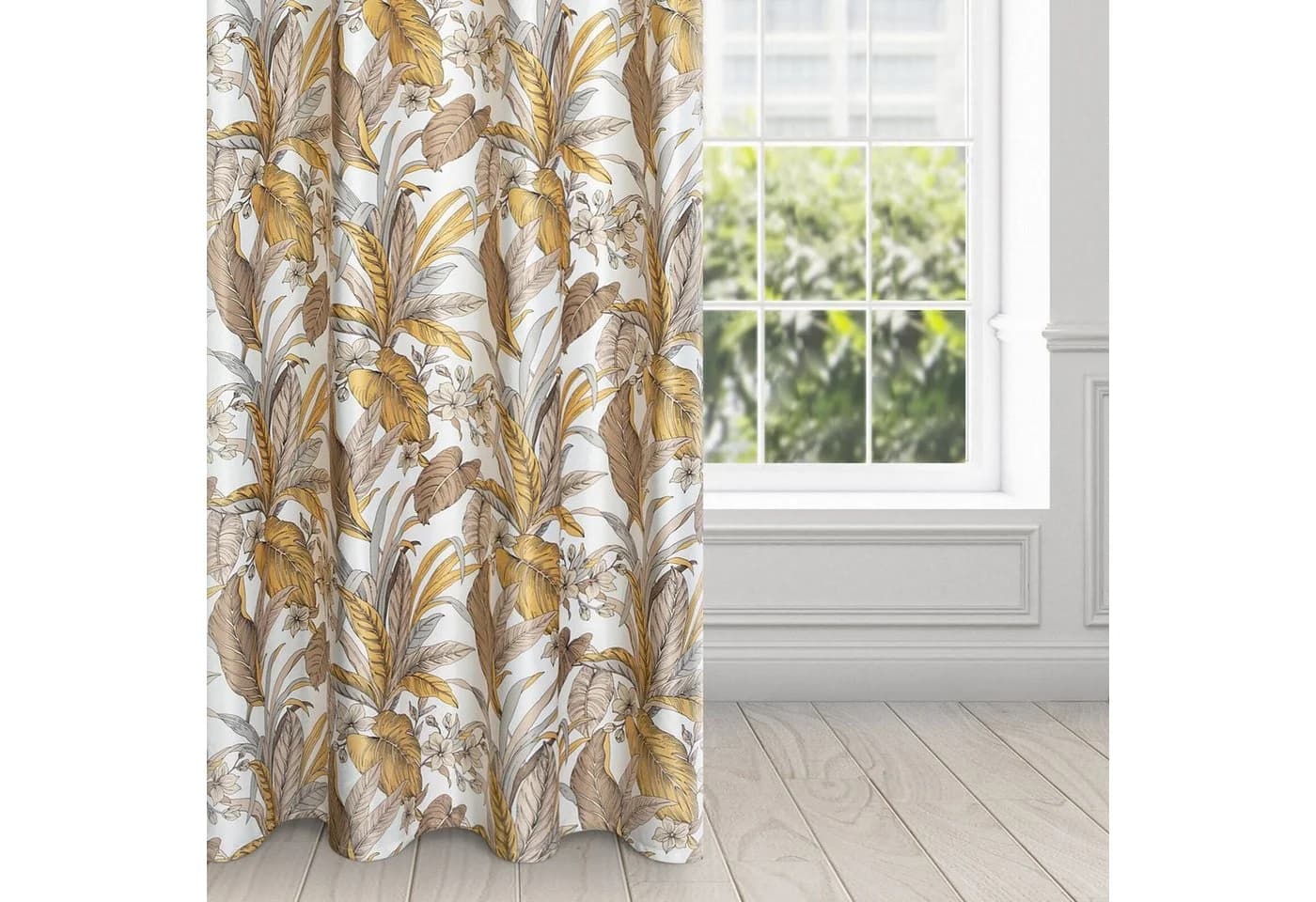 Design91 Vorhang mit Dschungel Muster Palmenblätter Botanische Motive Blickdicht - Bild 4