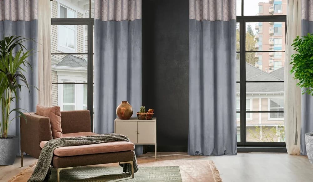 Design91 Vorhang AGNES Grau Samt blickdicht mit Ösen - Bild 5