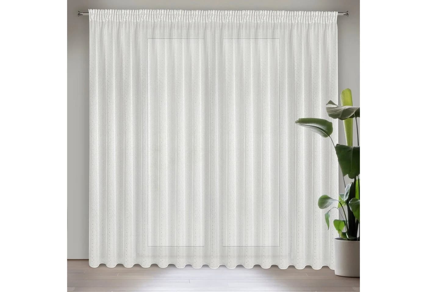 Eurofirany Gardine 300x250 cm Weiß Kräuselband