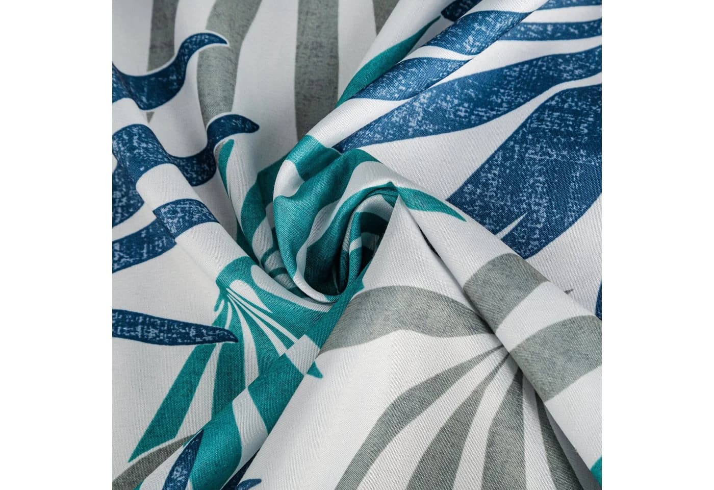 Design91 Vorhang Dschungelmuster Blau Blickdicht Ösenschal