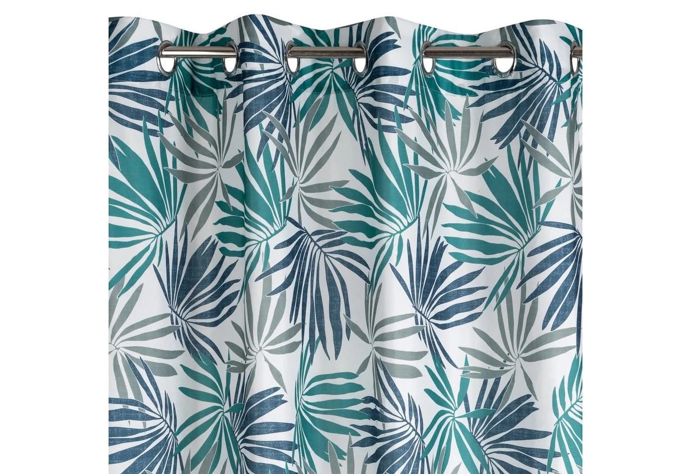Design91 Vorhang Dschungelmuster Blau Blickdicht Ösenschal - Bild 2