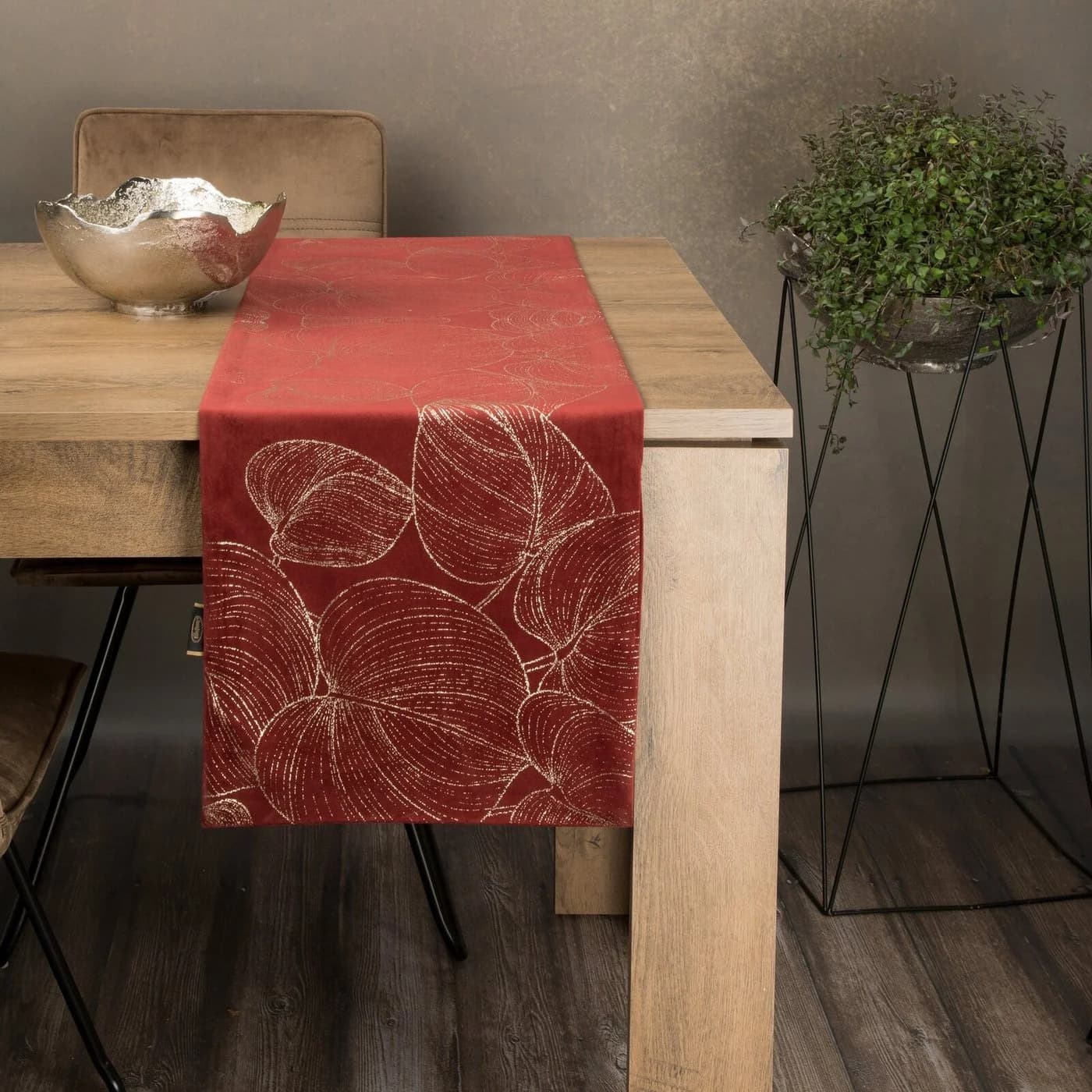 Eurofirany Tischdecke BLINK Samt Rot Elegantes Muster - Bild 2