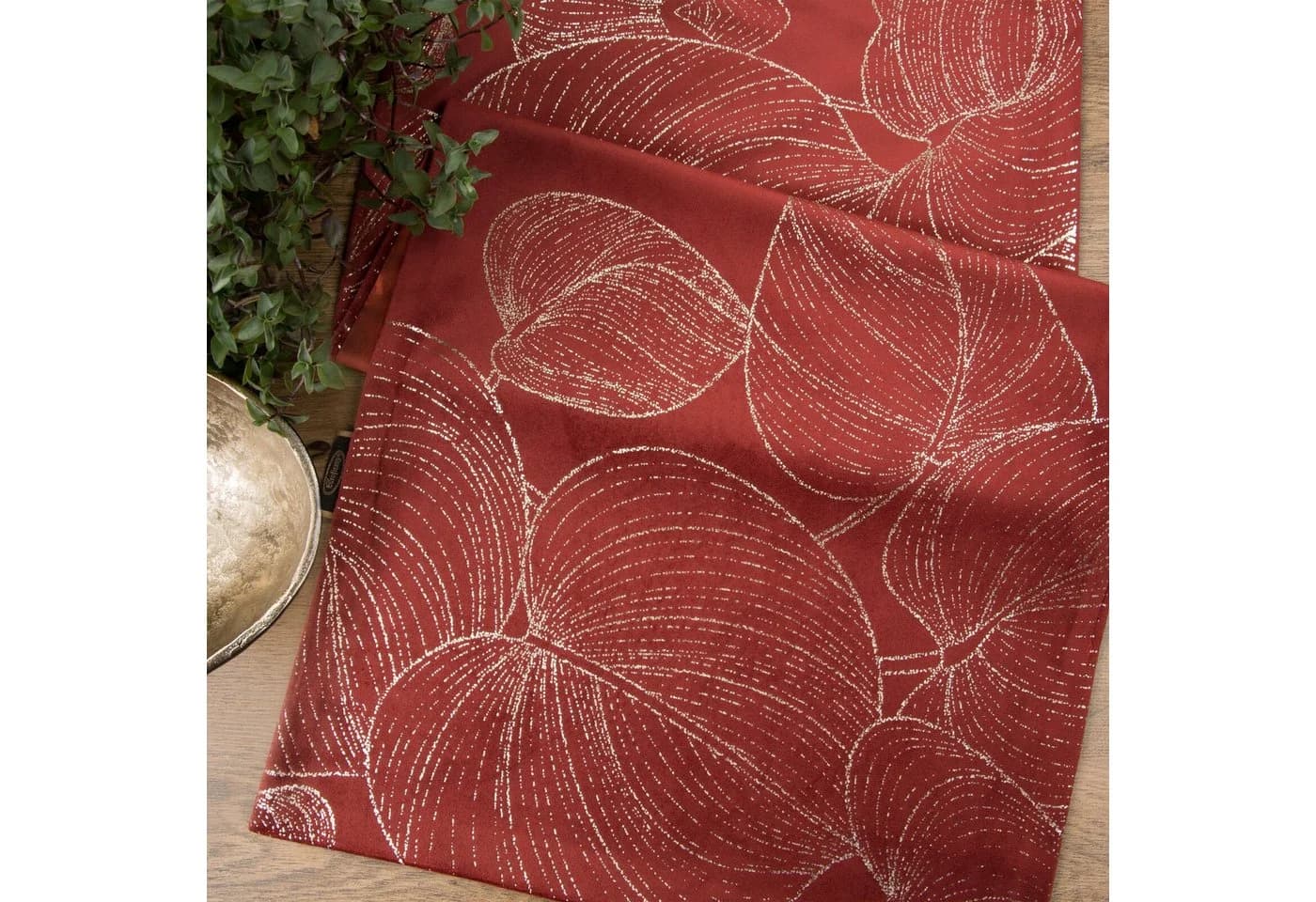 Eurofirany Tischdecke BLINK Samt Rot Elegantes Muster - Bild 3