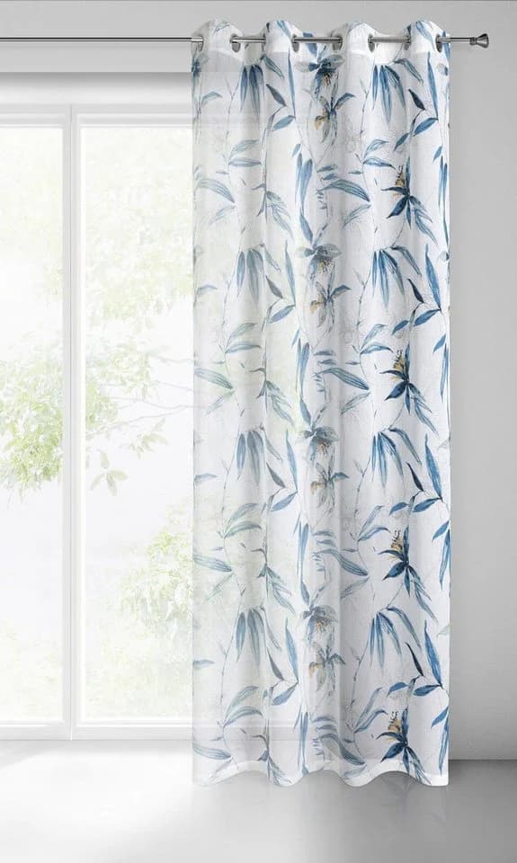 Eurofirany Gardine mit Blumenmuster Polyester Ösenaufhängung
